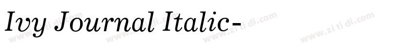 Ivy Journal Italic字体转换 Ivy Journal Italic字体转换